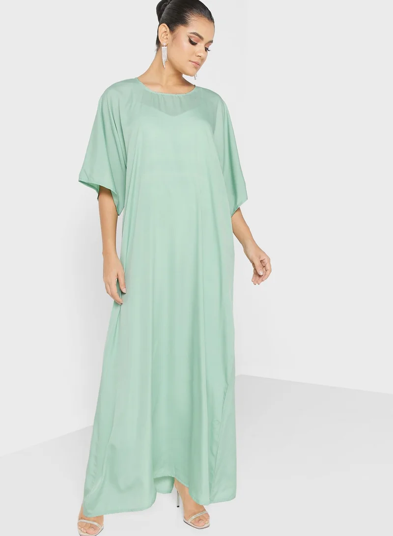 hayas closet Batwing Sleeve Embroidered Abaya