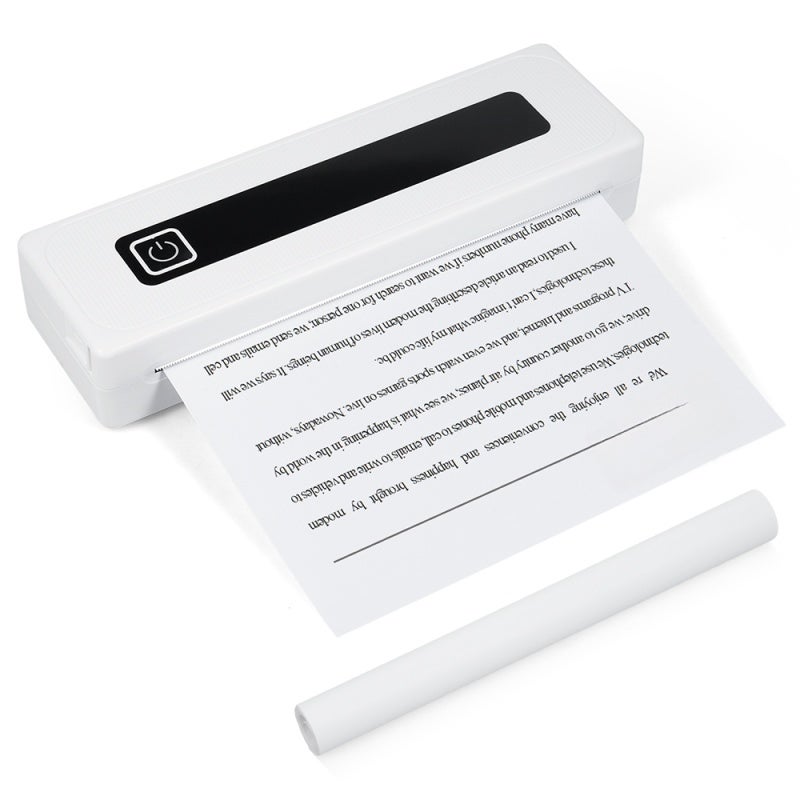 Portable Thermal Printer: White 200dpi Ink-Free Printer - All-In-One Multi-Paper Size Support Wireless BT USB Mini Printer for Travel, Office, Business Trips & Students - Image 1