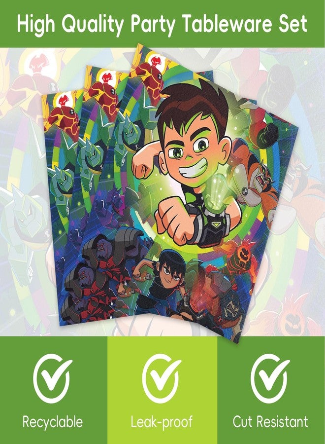 Bahteliv 40Pack Ben-10 Party Supplies include 20 plates, 20 napkins for The Ben birthday party decoration - Image 4