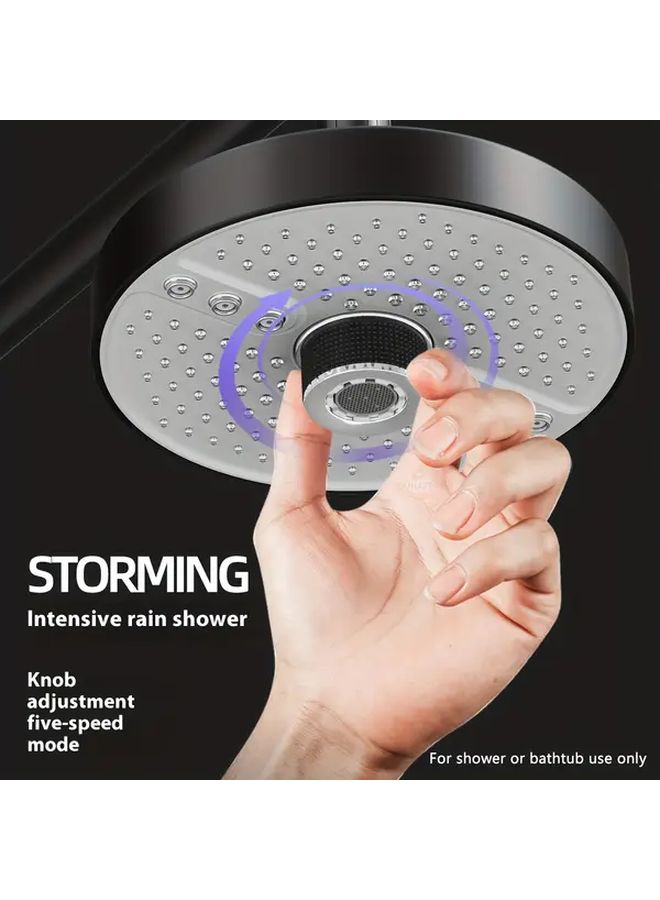 Black High Pressure Rainfall Shower Head With Easy Install Heavy Duty Modern Bathroom Fixture - Image 4