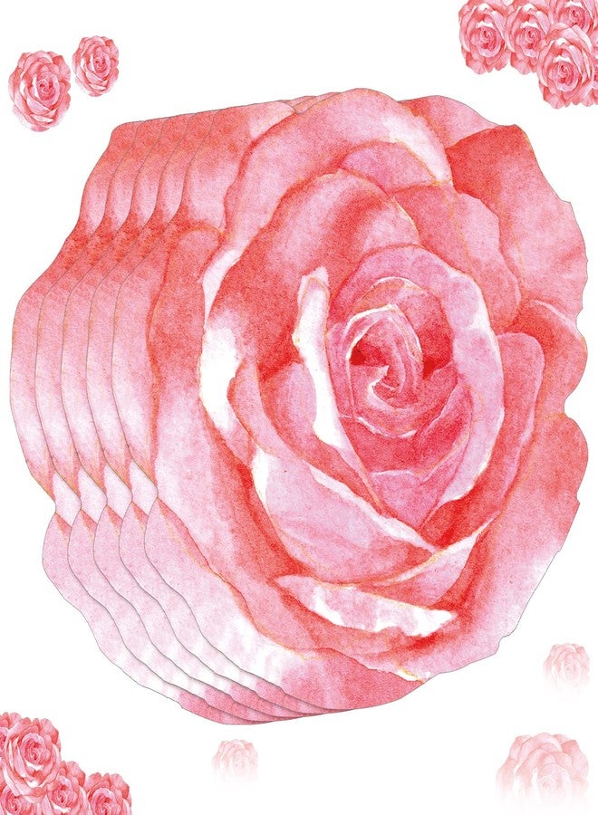 Teling 50 Pcs Pink Floral Paper Placemats 13 Inch Disposable Flower Placemats Bulk for Wedding Tea Birthday Bridal Baby Shower Party Supplies Dining Table Setting Decoration - Image 1