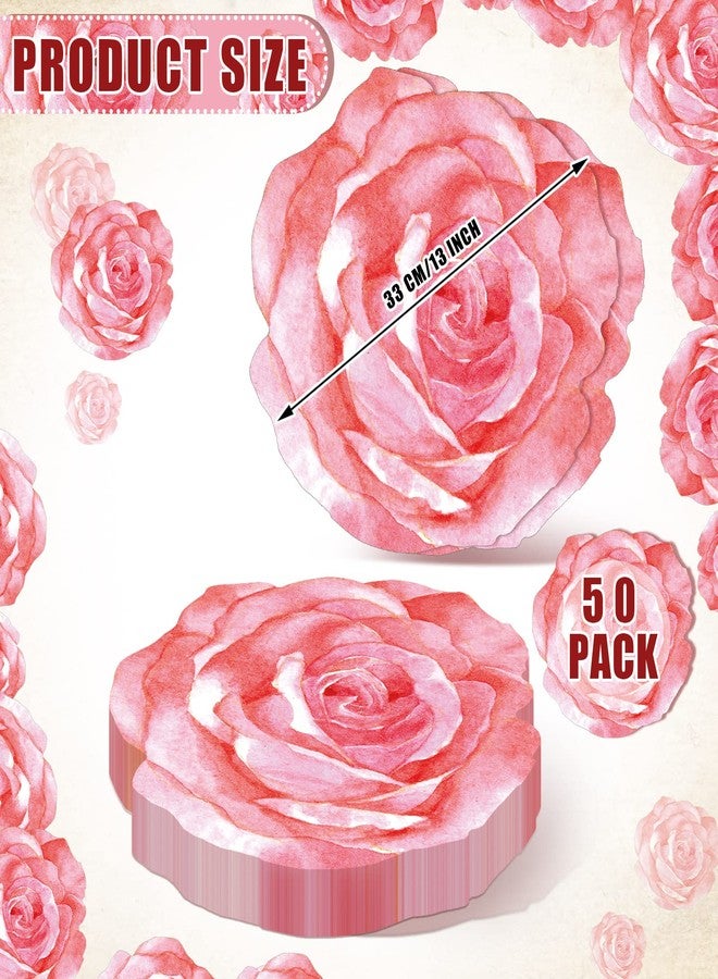 Teling 50 Pcs Pink Floral Paper Placemats 13 Inch Disposable Flower Placemats Bulk for Wedding Tea Birthday Bridal Baby Shower Party Supplies Dining Table Setting Decoration - Image 2