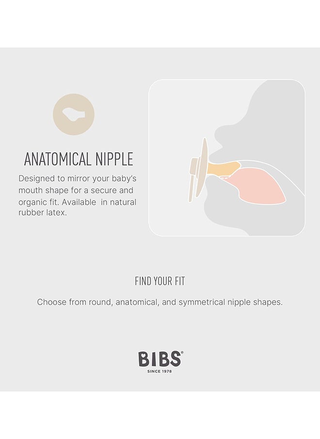 BIBS Colour Anatomical Pacifier 2-Pack Size 2 Latex – Blush GLOW / Vanilla GLOW (6-18 Months)  - Image 4