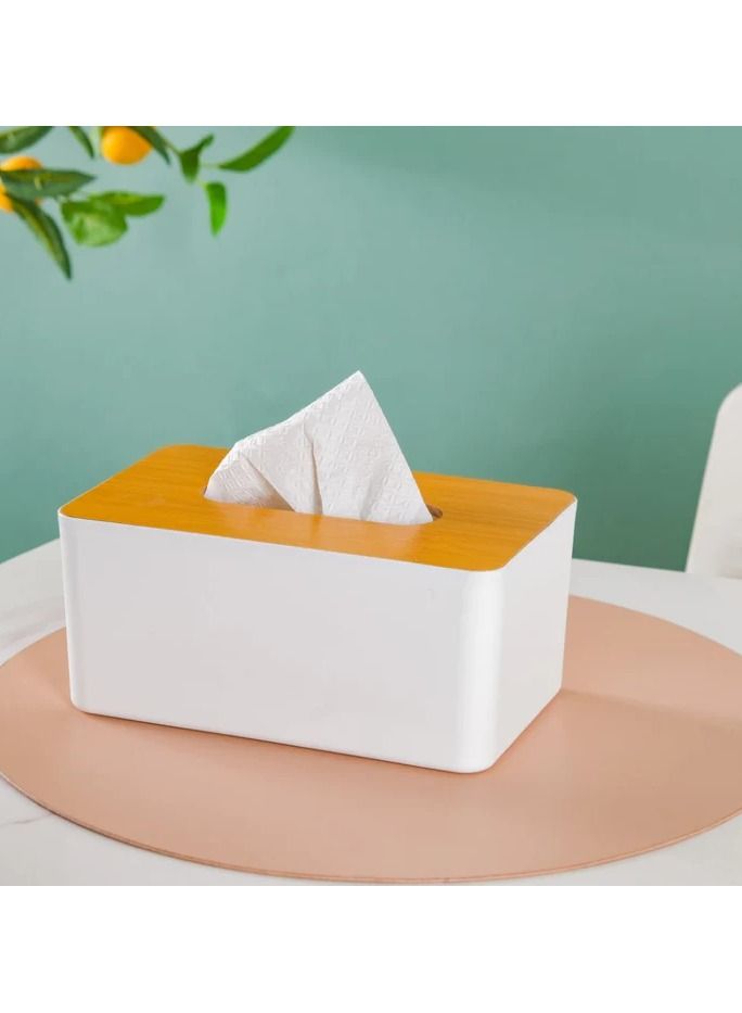 Roman Gifts Bamboo Tissue Box Cover for Disposable Paper Facial Tissues Bamboo Rectangular Tissue Box Holder for Storage on Bathroom Vanity Countertop Bedroom Dresser Night Stand Desk  - Image 3