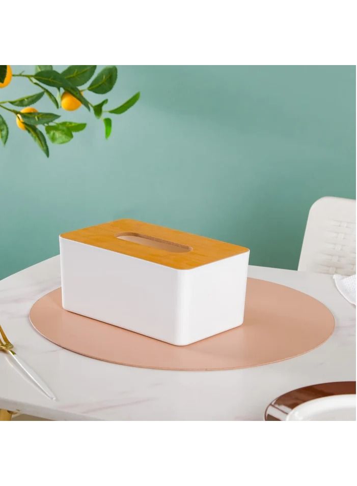 Roman Gifts Bamboo Tissue Box Cover for Disposable Paper Facial Tissues Bamboo Rectangular Tissue Box Holder for Storage on Bathroom Vanity Countertop Bedroom Dresser Night Stand Desk  - Image 5
