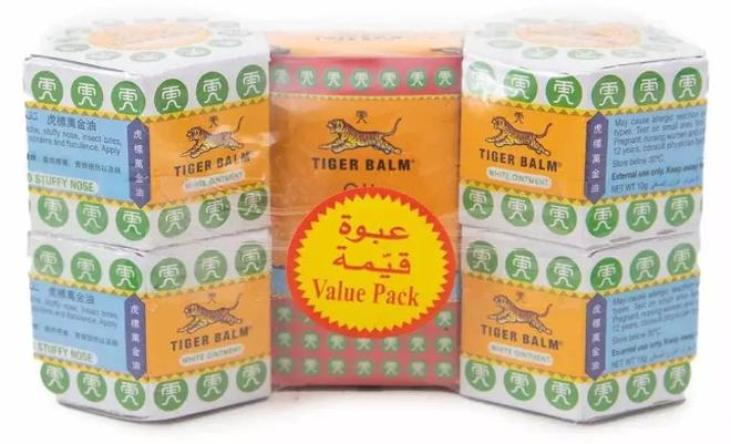 TIGER عرض عبوة مرهم زيت النمر الأحمر وبلسم النمر الأبيض (4 بلسم + 1 زيت) 4x10جم + 3مل - Image 1