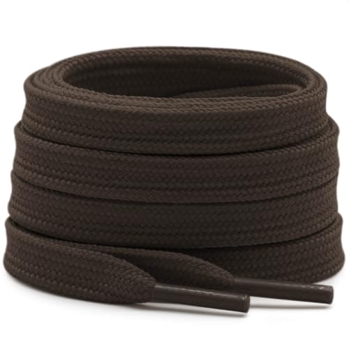 DELELE Solid Flat Shoe Laces: Hollow Thick Brown Shoelaces for Sneakers 2 Pair 31 inch - Image 1