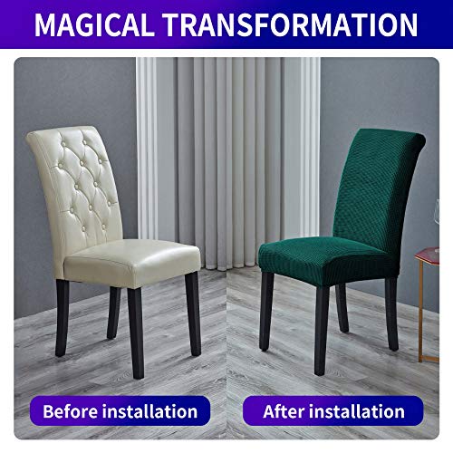 Howhic Stretch Chair Covers for Dining Room Set of 8, Removable Washable Dining Room Chair Covers, Dining Chair Slipcovers Seat Protector, Great Decor for Home and Banquet (Hunter, 8 Pack) - Image 5