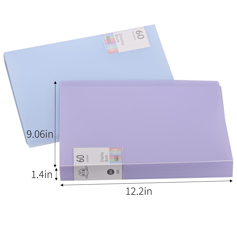 acDesign 2Pcs Binder with Plastic Sleevesï¼ŒA4 Art Portfolio Display 120 Pages, Portfolio Folder for Certificate Binder Organizer - Image 2