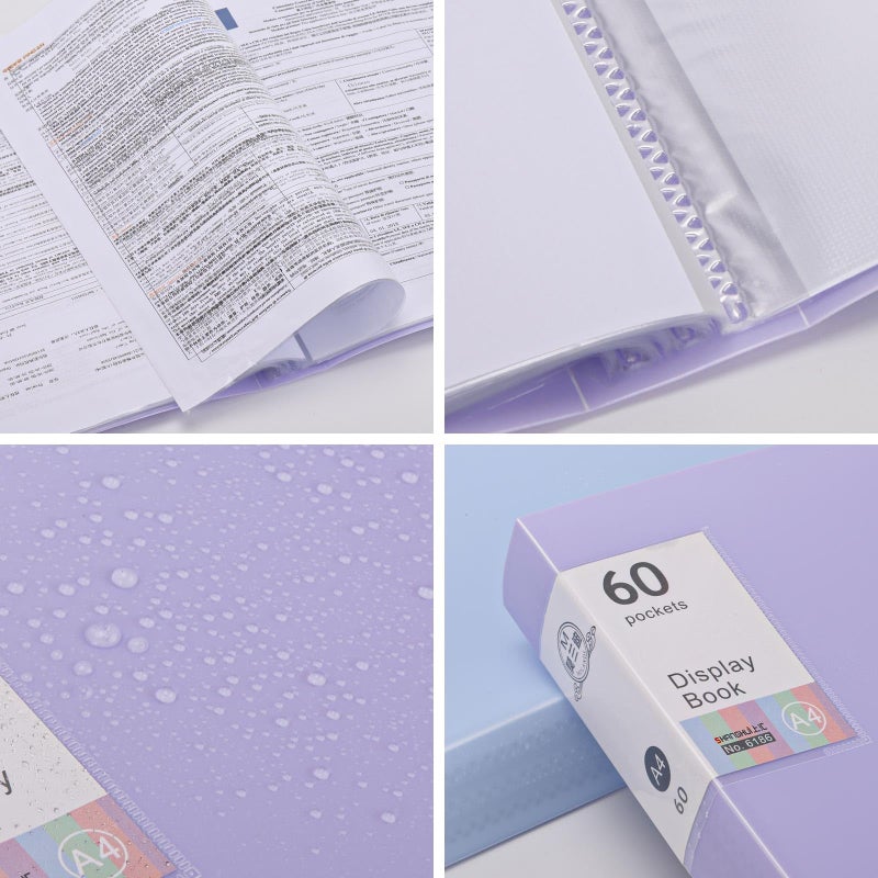 acDesign 2Pcs Binder with Plastic Sleevesï¼ŒA4 Art Portfolio Display 120 Pages, Portfolio Folder for Certificate Binder Organizer - Image 3