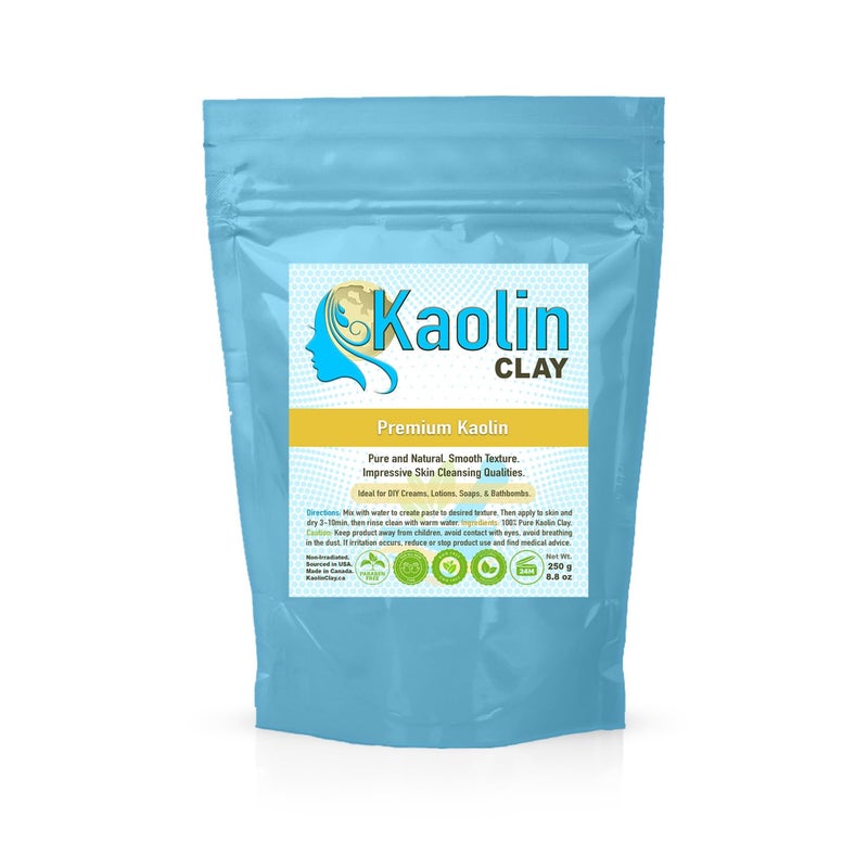 Generic Pure Kaolin Clay  100 Natural  88 Ounces250g  Smooth and Silky Texture Easy Mixing Perfect for Face Body and Bathbombs 