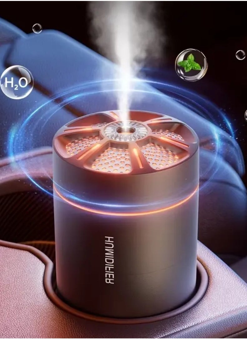 Generic - Mini Air Humidifier and Diffuser with 6 Different Lights and 2 Mist Modes for Car and Living Room, 180ml Capacity, black - Image 1