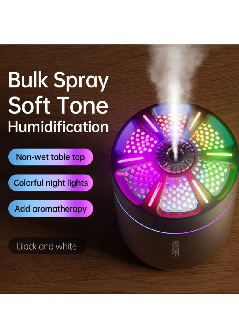Generic - Mini Air Humidifier and Diffuser with 6 Different Lights and 2 Mist Modes for Car and Living Room, 180ml Capacity, black - Image 1