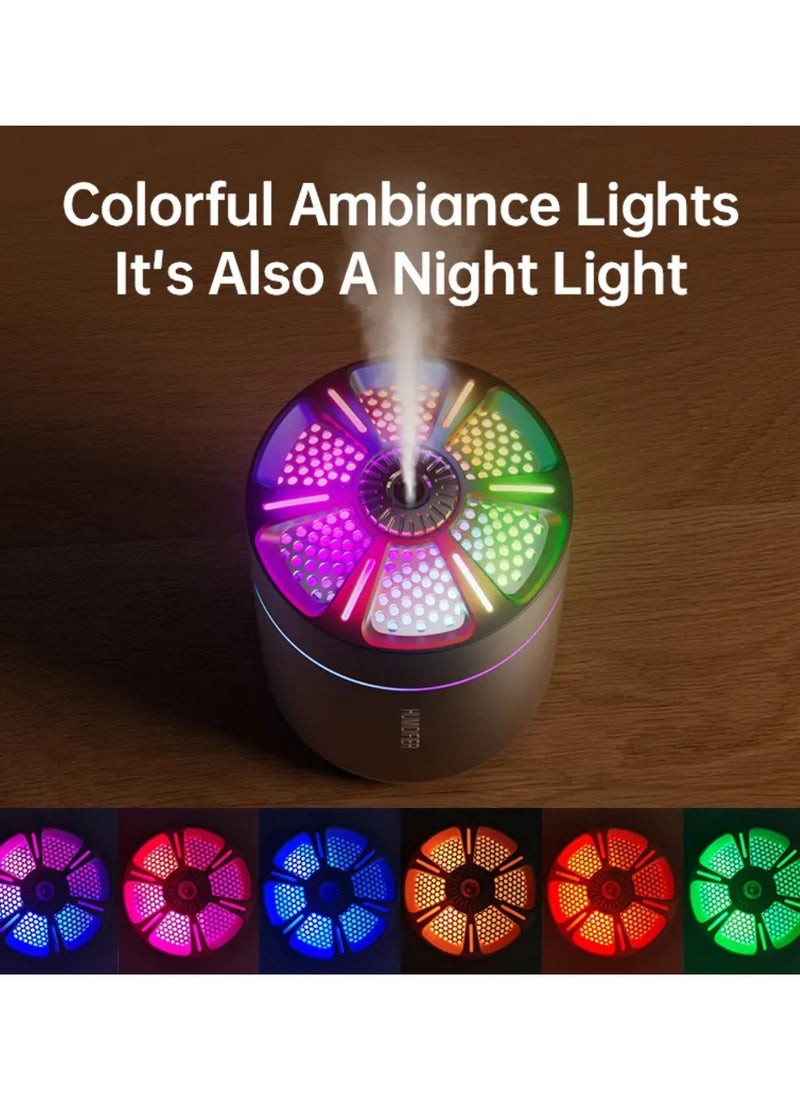 Generic - Mini Air Humidifier and Diffuser with 6 Different Lights and 2 Mist Modes for Car and Living Room, 180ml Capacity, black - Image 1