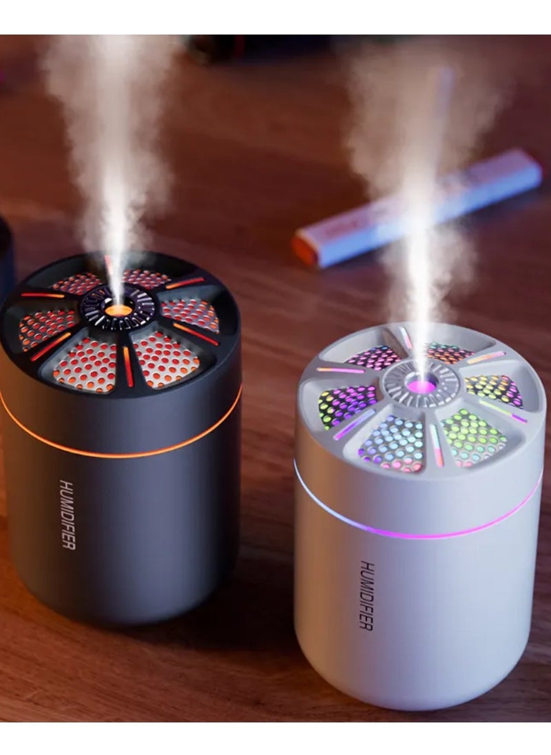 Generic - Mini Air Humidifier and Diffuser with 6 Different Lights and 2 Mist Modes for Car and Living Room, 180ml Capacity, black - Image 1