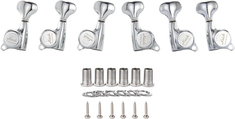 18:1 Gear Ratio Guitar Locking Tuners Machine Heads Guitar Locking Tuning Keys Pegs for Strat/Tele/LP/SG most Electric or Acoustic Guitars Chrome