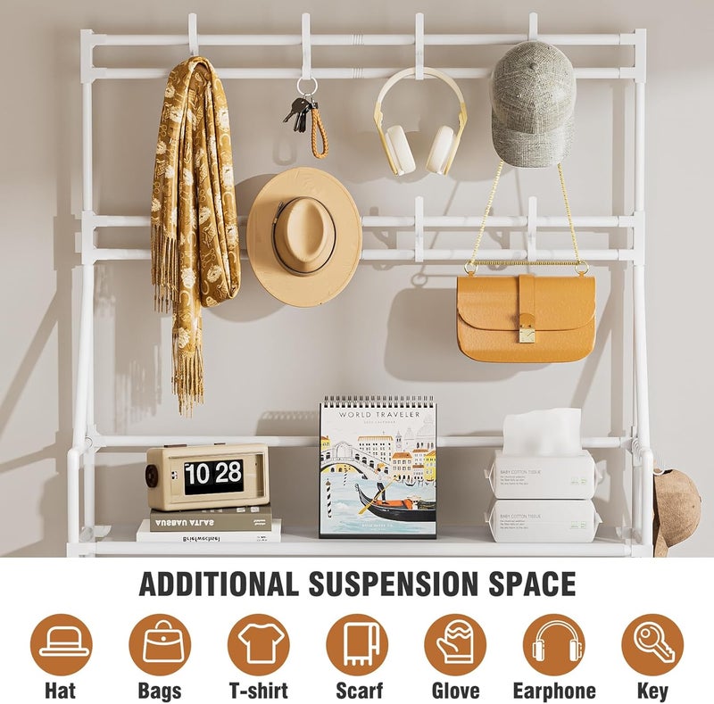 OYREL Shoe Rack 5 Tier Shoe Racks Organizer 20-25 Pairs Shoes Rack for Closet Entrance Shoe Storage Organizer with Hooks and Side Pocket Entryway Shoe Holder Space Saving Free Standing Shoe Racks - Image 5