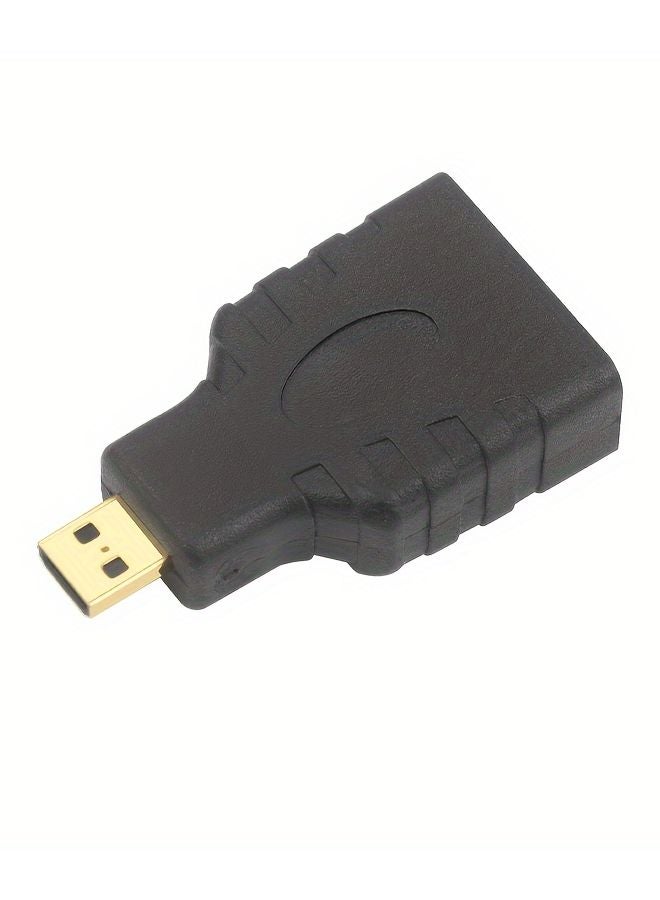 Black Micro HDTV to HDTV Adapter Gold Plated Plug Play Converter for Smart TV Tablet - Image 1