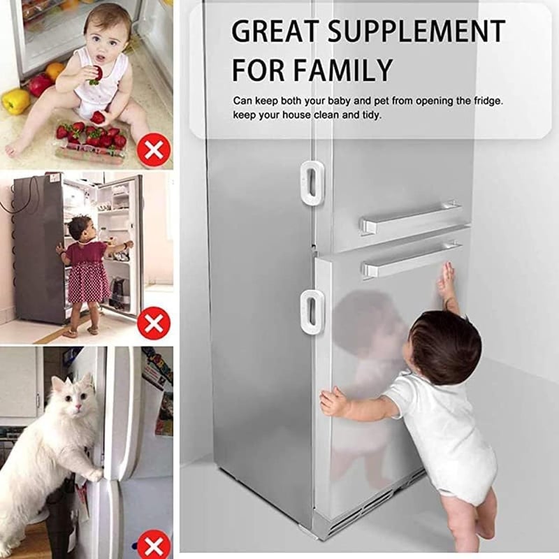 Baby Safety Refrigerator Lock - Heavy Duty Self Adhesive Childproof Strap for Fridge Freezer Cabinets and Drawers - Secure Home Safety Lock for Kids Protection - Image 3
