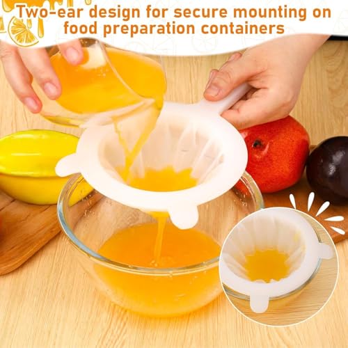 ZOOV Food Filter Mesh Soy Milk Filter Compatible Kitchen Funnel for Filtering Juice, Wine, Milk, Soy Milk Strainer 1pcs Set, 30.5X20.3X2.5 Cm, White - Image 3