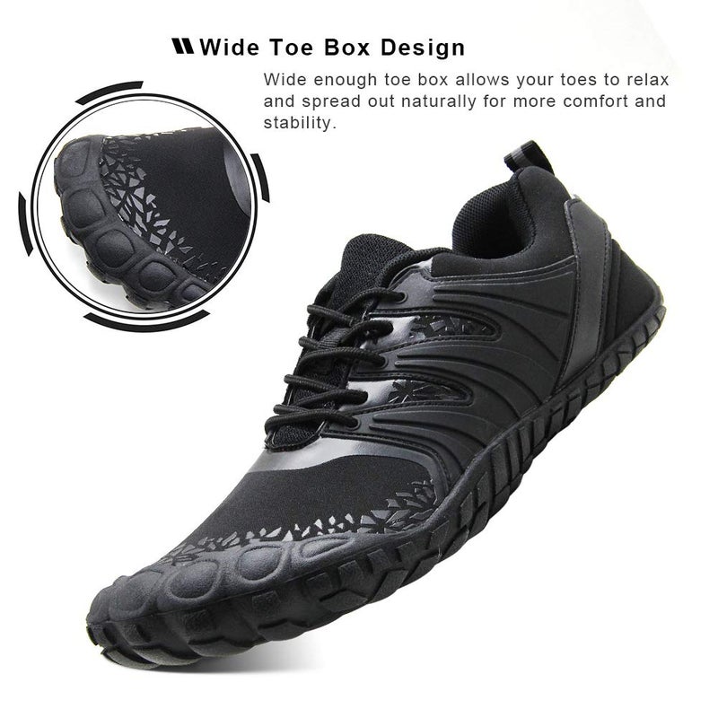 Oranginer Men's Cross Training Shoes Lightweight Five Fingers Barefoot Shoes for Walking Running Black Size 8.5 - Image 4