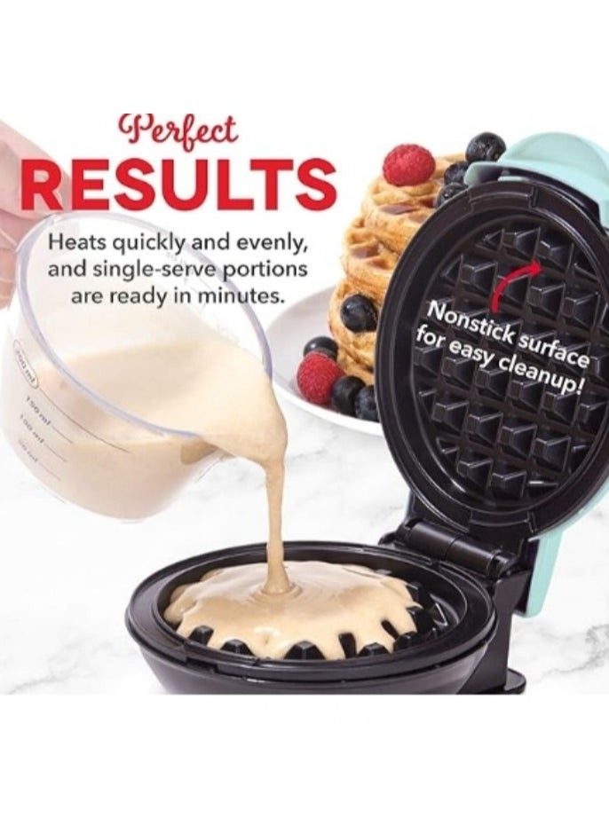 M MIAOYAN Mini Waffle Maker Nonstick Waffle Iron with Quick Heat-Up Nonstick Surface - Perfect Mini Waffle Maker for Kids and Families Just Add Batter  - Image 3