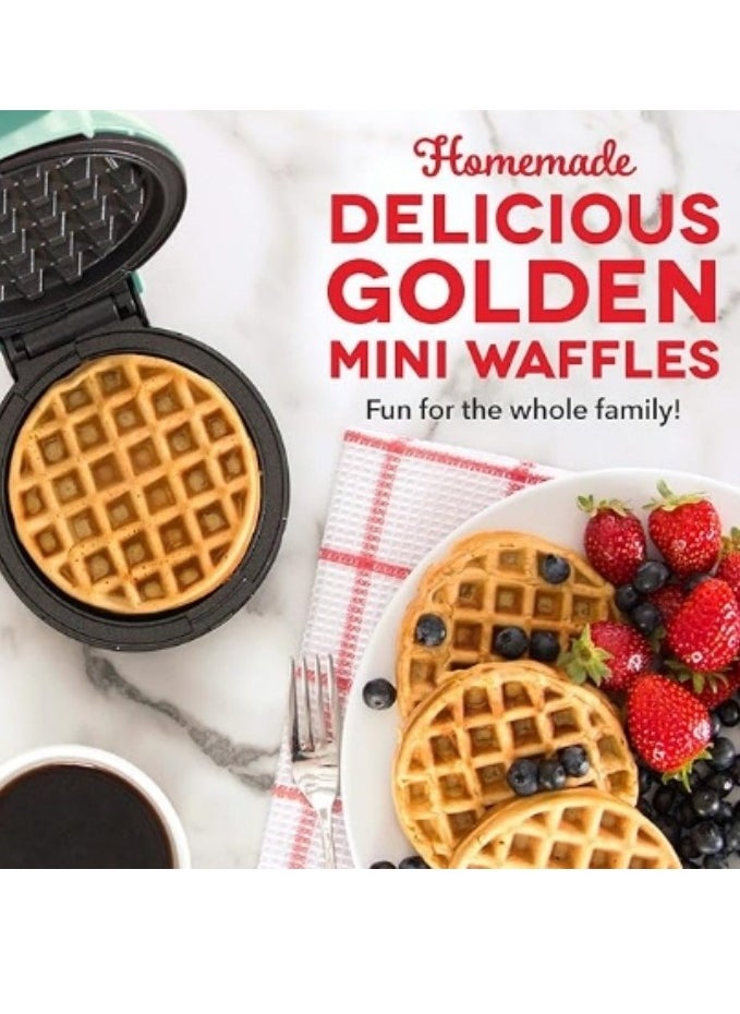 M MIAOYAN Mini Waffle Maker Nonstick Waffle Iron with Quick Heat-Up Nonstick Surface - Perfect Mini Waffle Maker for Kids and Families Just Add Batter  - Image 2