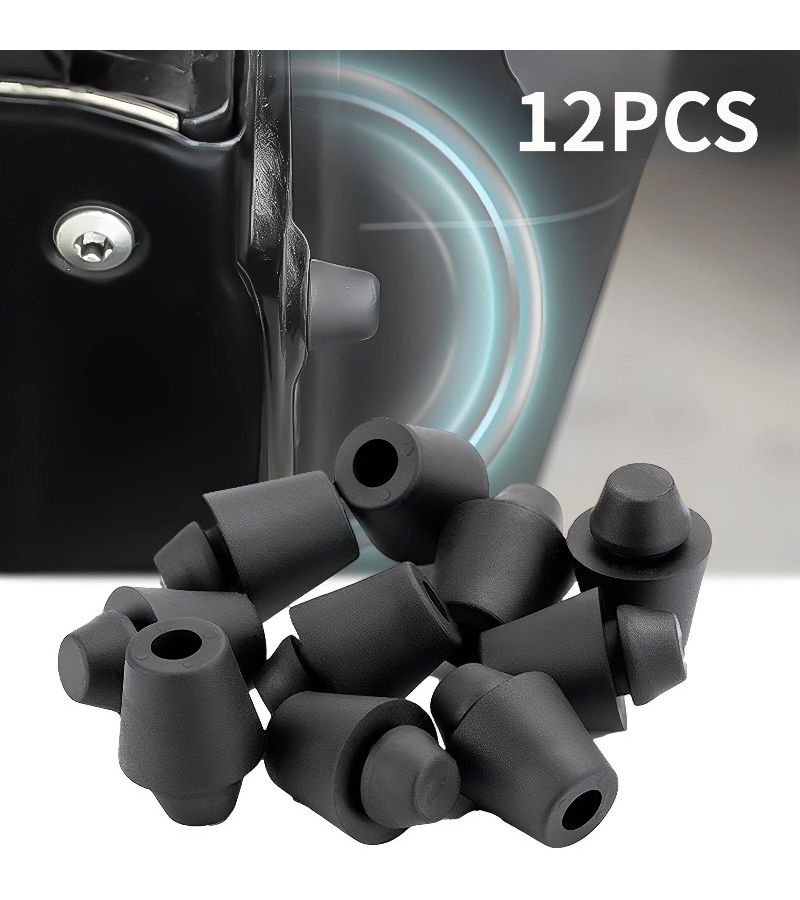12 Pcs Self Adhesive Black Door Protection Pads Anti Collision Rubber Shock Absorbers Buffer Blocks For Quieter Door Operation And Enhanced Durability - Image 1