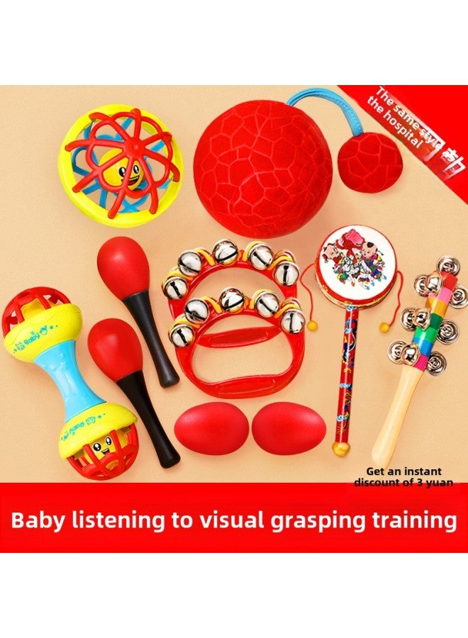 Baby Toys 0-1 Year Old 3 To 6 Months Old Children's Educational Early Education Baby Newborn Baby Hand Rattles Sand Hammer-Color:Black And White Ball + Red Ball (0-12 Months) Send A Box Of Black And White Cards + Sand Hammer * 2 Sand Egg * 2 + Play Instructions - Image 5