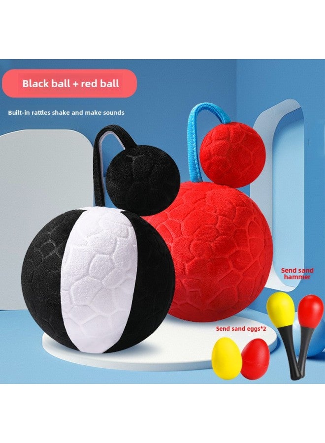 Baby Toys 0-1 Year Old 3 To 6 Months Old Children's Educational Early Education Baby Newborn Baby Hand Rattles Sand Hammer-Color:Black And White Ball + Red Ball (0-12 Months) Send A Box Of Black And White Cards + Sand Hammer * 2 Sand Egg * 2 + Play Instructions - Image 1
