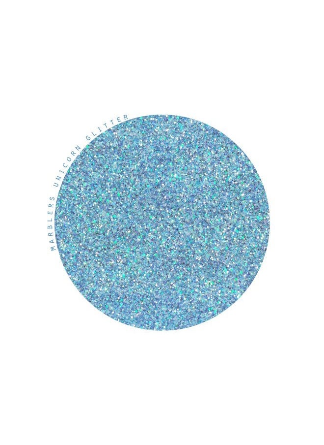 MARBLERS Holographic Face & Body Glitter [Unicorn Blue] 0.18oz (5g) | Fine | Non-Toxic | Vegan | Cruelty-Free | Festival, Rave & Party Makeup | Eye, Hair, Nail Polish, Eyeshadow | Nail Art | Gel Nail  - Image 2