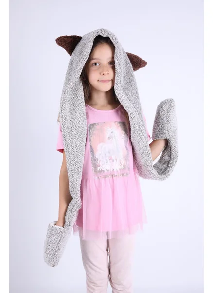 Baby Hola Babyhola Girl Boy Babyhola Girl Boy Child Eared Plush Beanie with Pocket Gloves Winter 1300