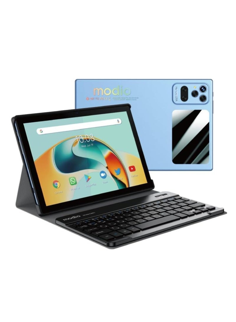 موديو جهاز لوحي موديو M34 بشاشة عالية الدقة مقاس 10.1 بوصة، وذاكرة وصول عشوائي (RAM) سعة 8 جيجابايت، وذاكرة تخزين داخلية سعة 512 جيجابايت، ونظام أندرويد، وشريحتي اتصال، ولوحة مفاتيح، وبطارية 6000 مللي أمبير/ساعة - ذهبي - Image 2