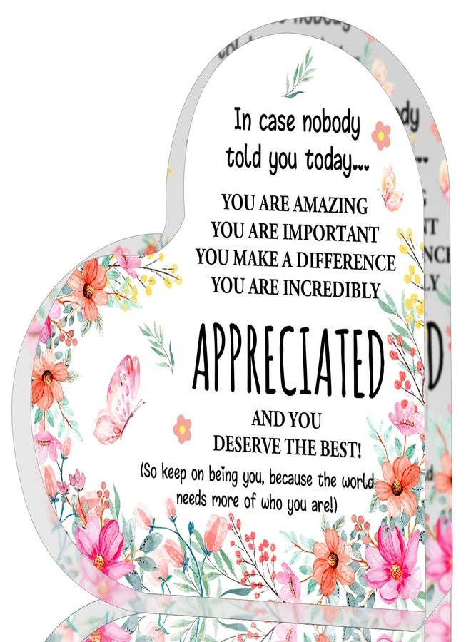 QUPT Appreciation Gifts for Women, Thank You Gifts, Affirmations Heart Shape Acrylic Sign, Inspirational Gifts, Office Gift, Graduation Gifts, Thank You Gifts For Women Nurse, Teacher, Boss, Coworker - Image 1