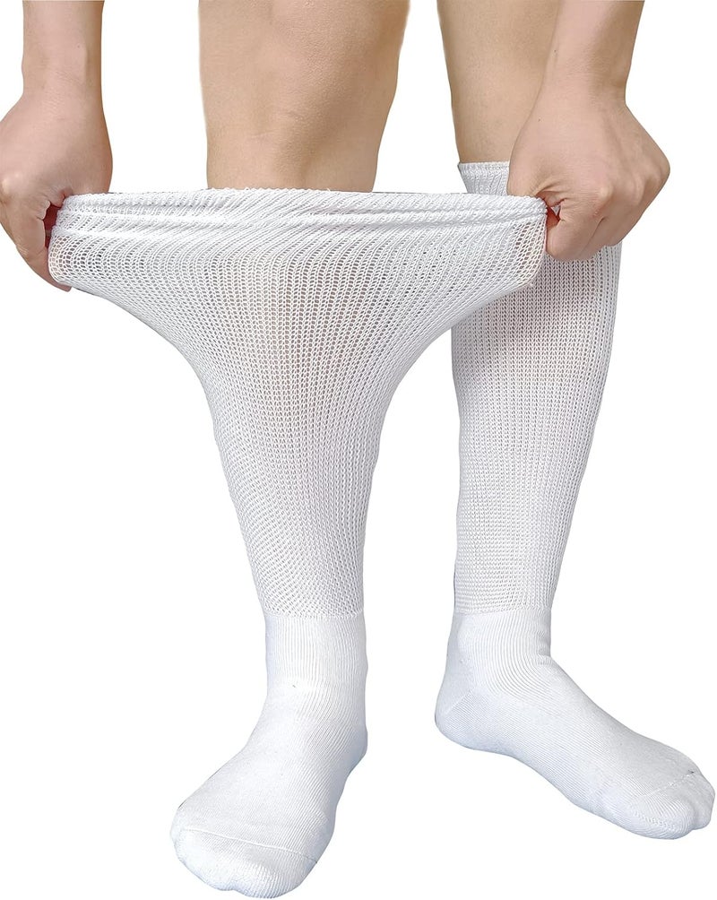 VEIGIKE Diabetic Edema Socks Extra Wide Lymphedema Socks Walking boot sock Bariatric Cast Sock for Men Women 2 Pairswhite One Size - Image 2