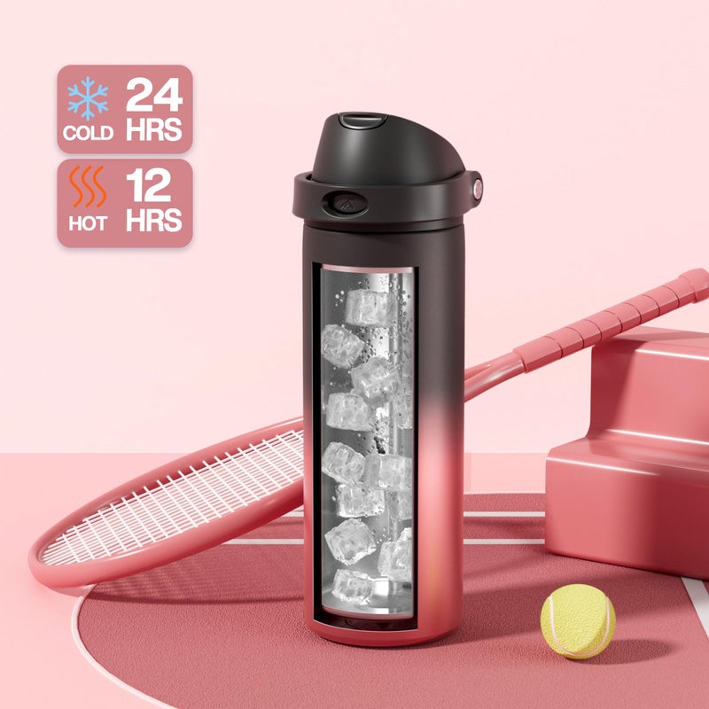POWCAN 24 oz Stainless Steel Water Bottle: 2-in-1 Push-Button Spout & Quick-Flip Straw, Leakproof, Keep Cold 24Hrs, Fits Car Cup Holder, Insulated Water Bottle for Sports, Travel, School, Gift (Queen) - Image 3