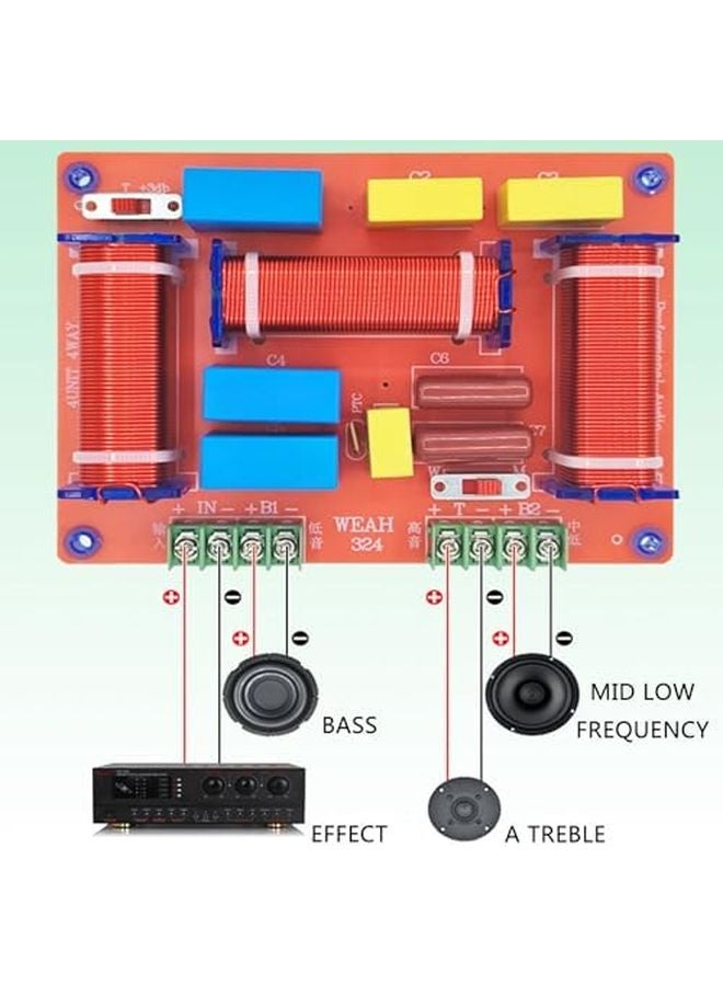 400W 3 Way Speaker Crossover Frequency Divider Adjustable Treble Bass For Audiophiles - Image 3