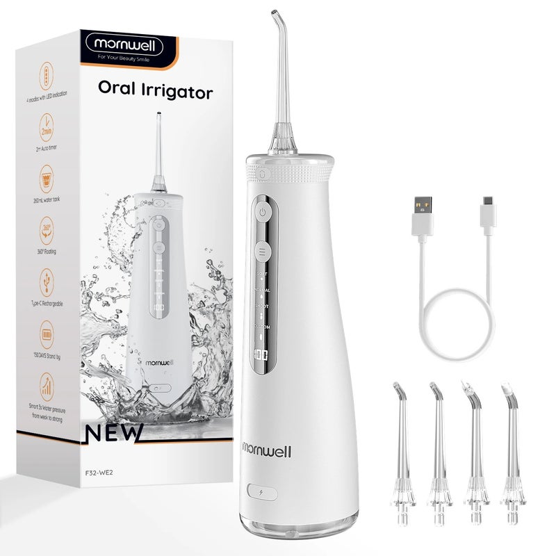 Mornwell F32 Water Floss Oral Teeth Whitening Home Appliance Sonic Water Flosser 260ML Tank Teeth Cleaner Oral Water Jet - Image 1