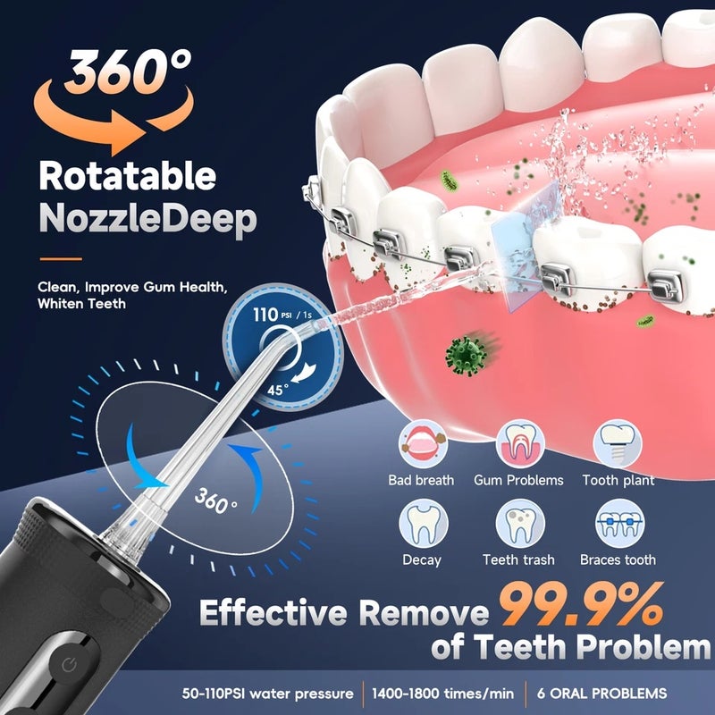 Mornwell F32 Water Floss Oral Teeth Whitening Home Appliance Sonic Water Flosser 260ML Tank Teeth Cleaner Oral Water Jet - Image 4