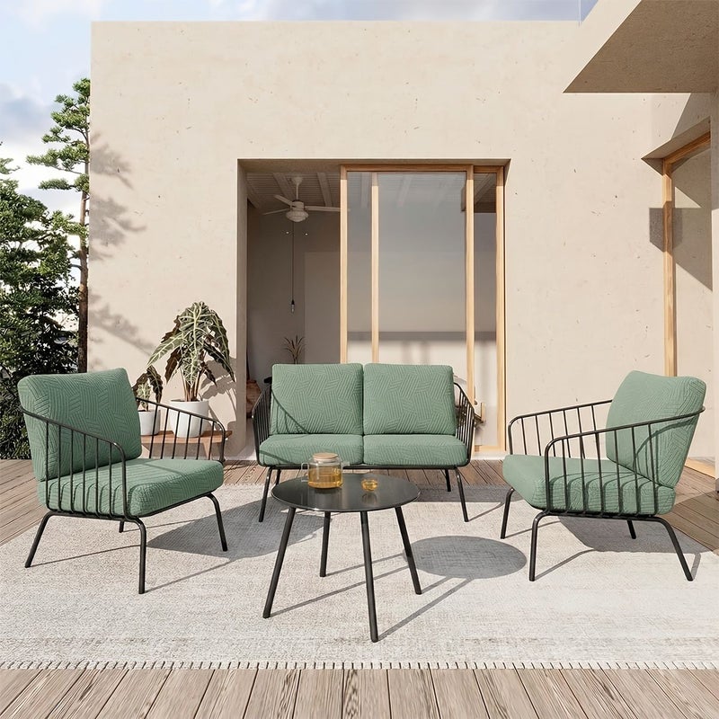 1 Seater 3D Geometric Jacquard Fleece Matcha Green Sofa Cushion Cover Outdoor Backrest Cover Stretch Fit Easy To Clean - Image 4
