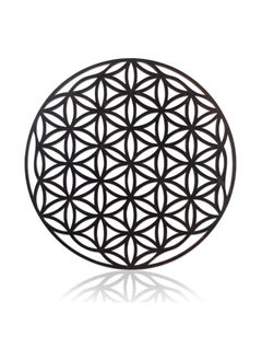 MIRFA Wooden Wall Art With Self Adhesive Base - Black (Flower Of Life)  - Image 1