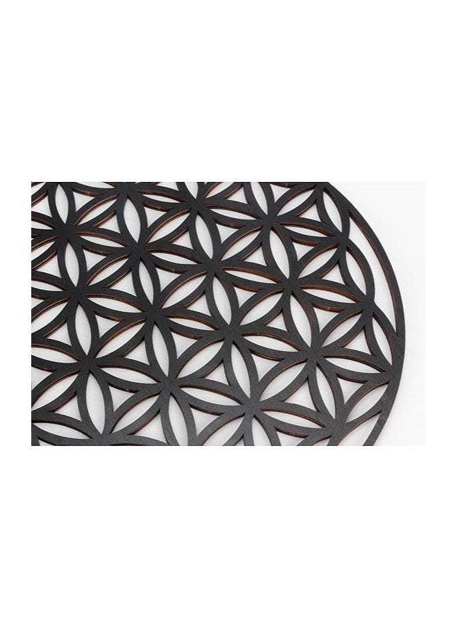 MIRFA Wooden Wall Art With Self Adhesive Base - Black (Flower Of Life)  - Image 3