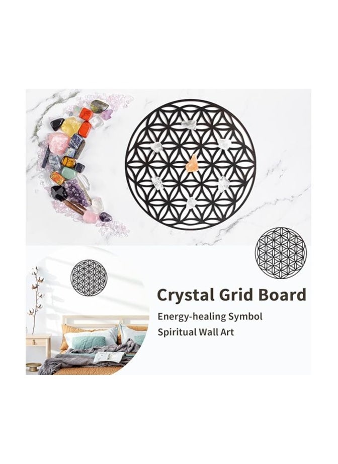 MIRFA Wooden Wall Art With Self Adhesive Base - Black (Flower Of Life)  - Image 4