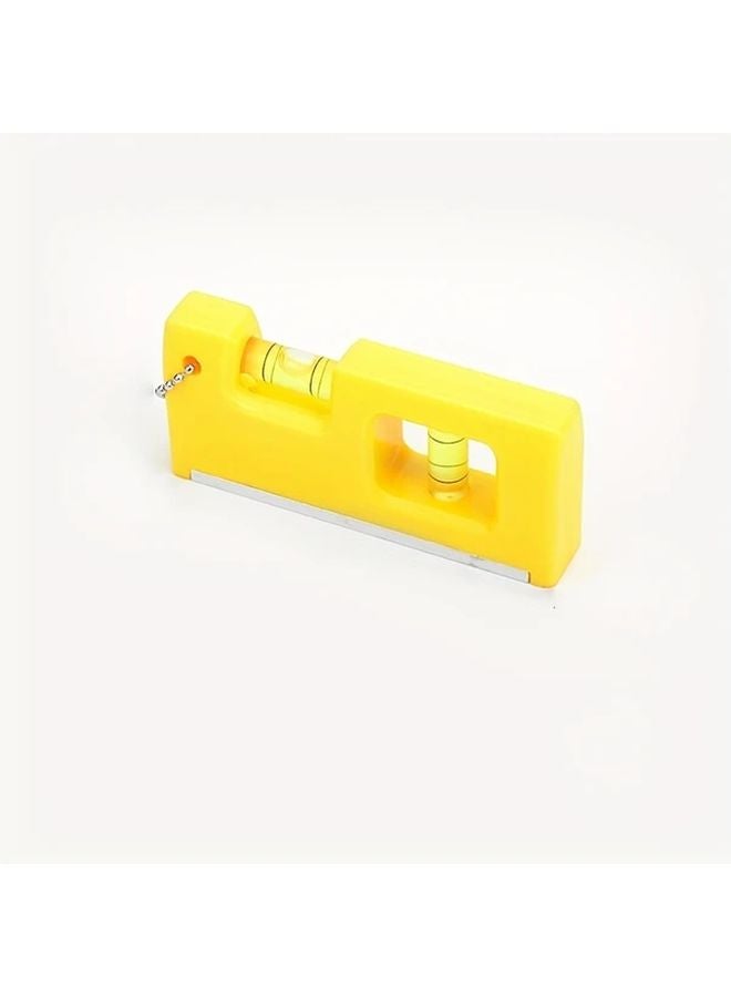 4 Inch Yellow Aluminum Alloy Hanging Chain Square Level Compact Home Spirit Tool - Image 1