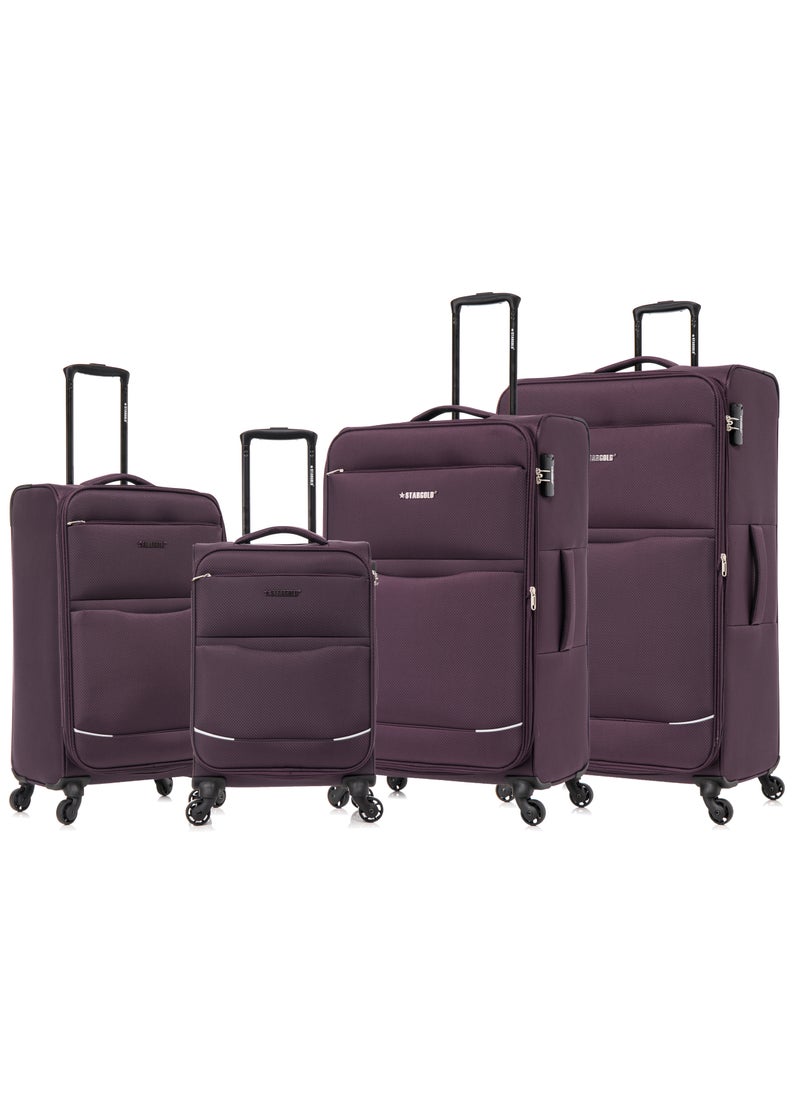 Stargold Lightweight Fabric 4 Pieces Luggage Set Trolley Bag With 4 Spinner Wheels  - Image 1