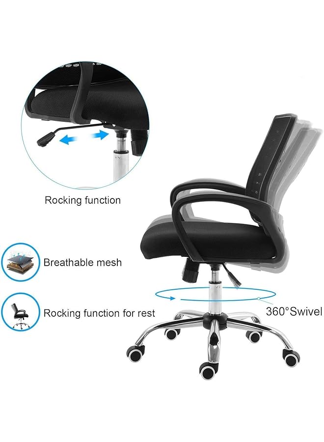 إيروريكس كرسي مكتب كرسي مكتب مريح كراسي مكتب منزلية كرسي كمبيوتر مع مساند ذراع مريحة كراسي مكتب شبكية بعجلات كرسي مكتب متوسط الظهر كرسي عمل مع دعم أسفل الظهر - Image 4