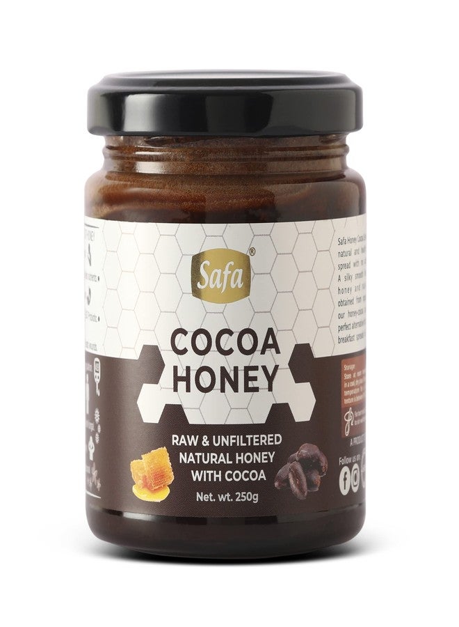Safa Choco Spread Cocoa Honey | 100% Pure Natural | Healthy Breakfast Choco spread for Nurturing Growing Children and Adults | Organic Unheated Honey Spread with No Added Sugar or Preservatives 250g - Image 1