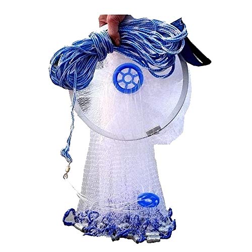 EASY BIG Cast Fishing Net with Aluminum Frame, 0.8 inch Mesh, 7.8-13.8 ft Diameter - Image 2