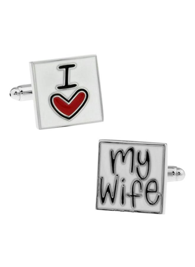 NIBEMINENT - I Love My Wife Shirt Cufflinks - Image 1