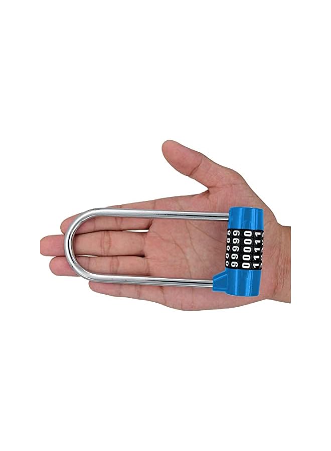 PROMASS 5 Digit Combination Padlock, Blue, 4.65 Inch Long Shackle, School & Gym Locker Lock, Gate & Door Lock - Image 4